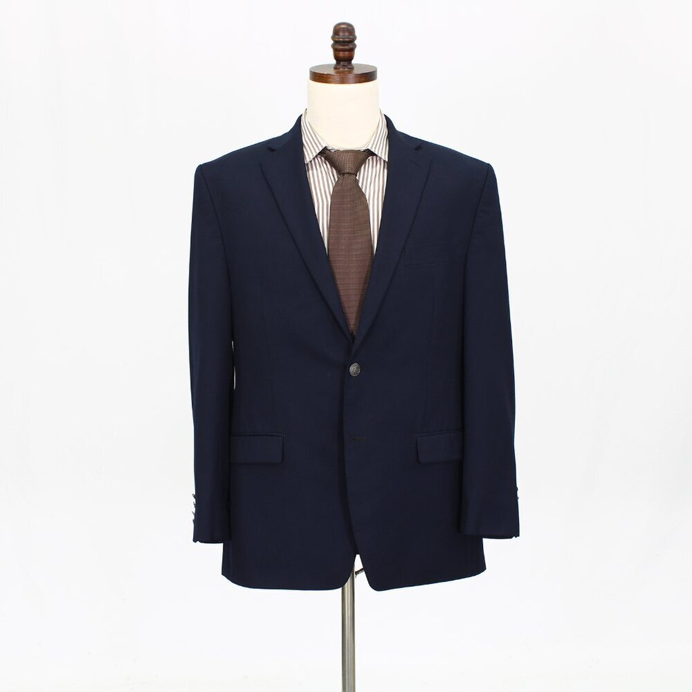 Michael Kors 42R Navy Solid 2-Button Sport Coat Blazer Jacket G881